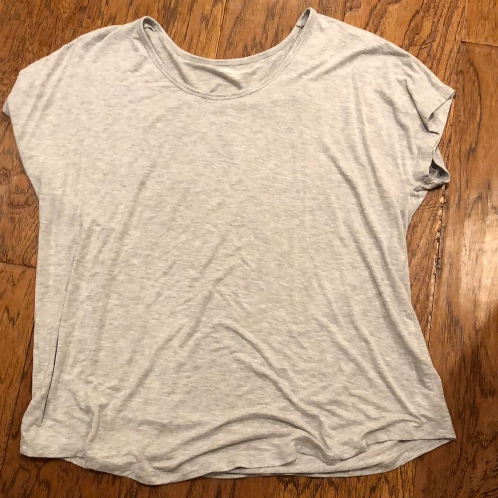 Land End Scoop Neck Tee-Grey